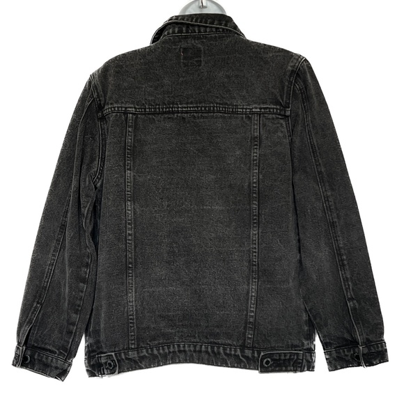 Boom Boom Jeans Denim Jacket Size M Black 4 Front Pockets Cotton Blend - Picture 4 of 6